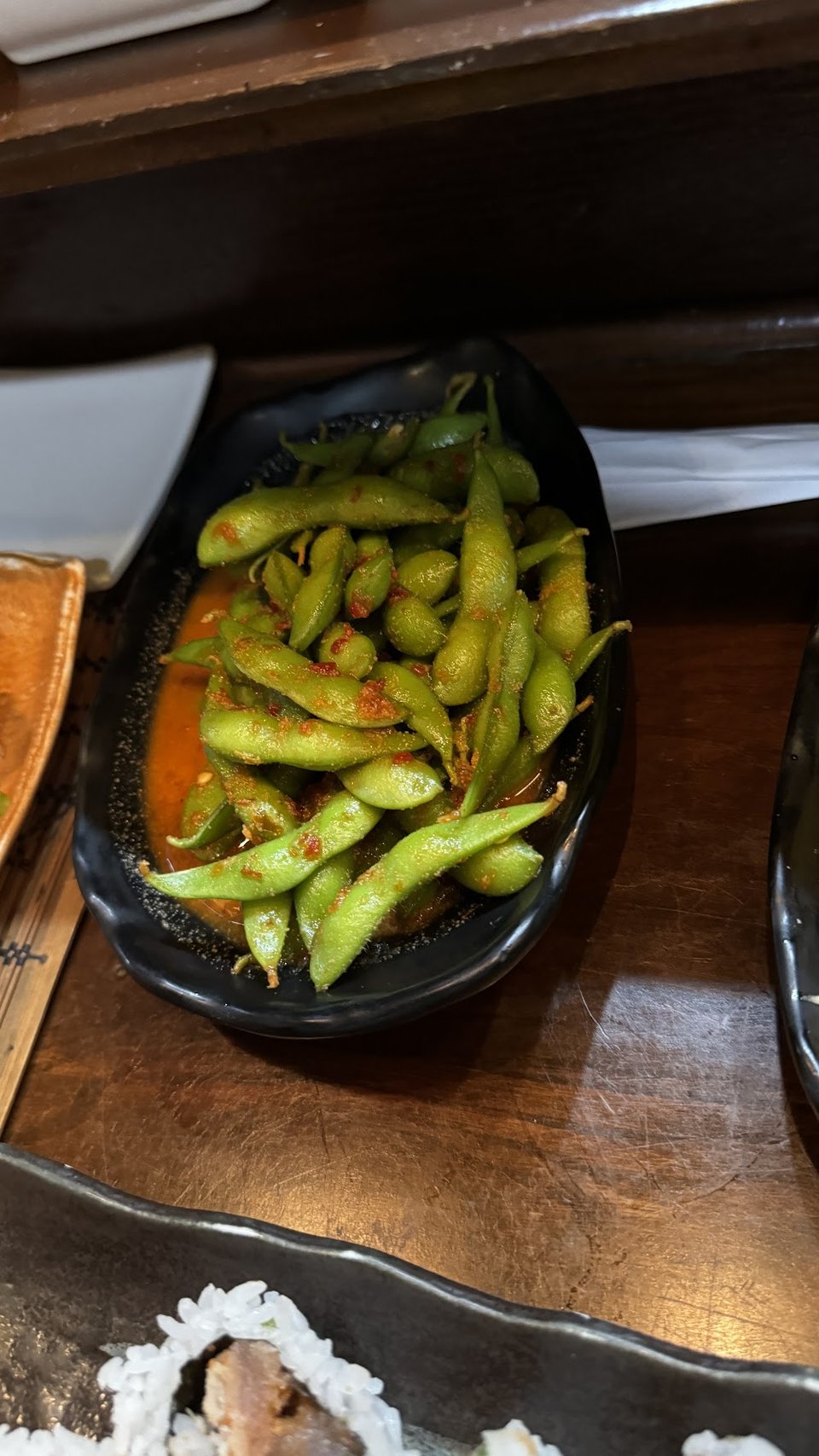 Spicy Garlic Edamame